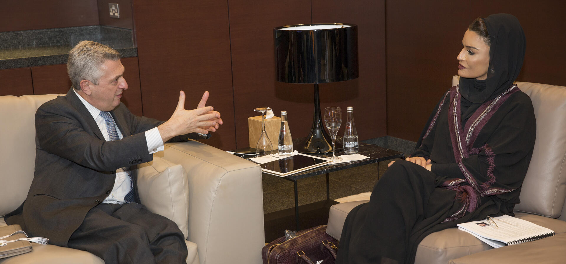 HH Sheikha Moza holds side meetings during WISE 2017