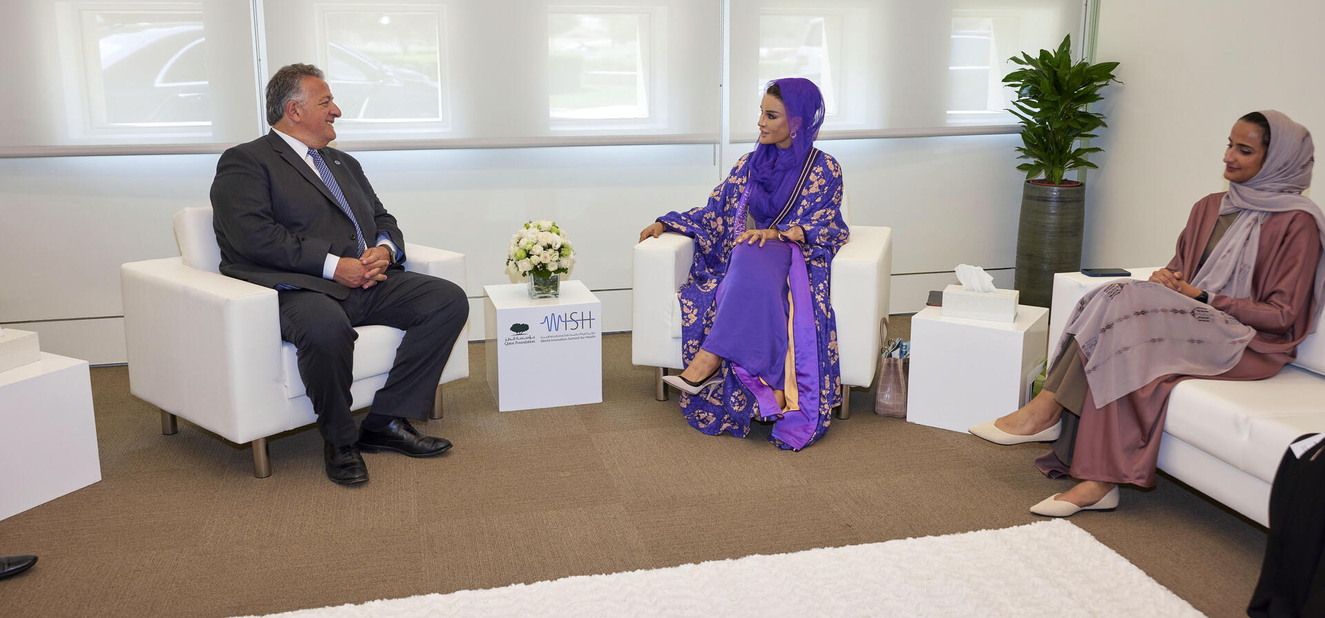 Her Highness meets with the Co-Founder of Moderna Biotechnology Company