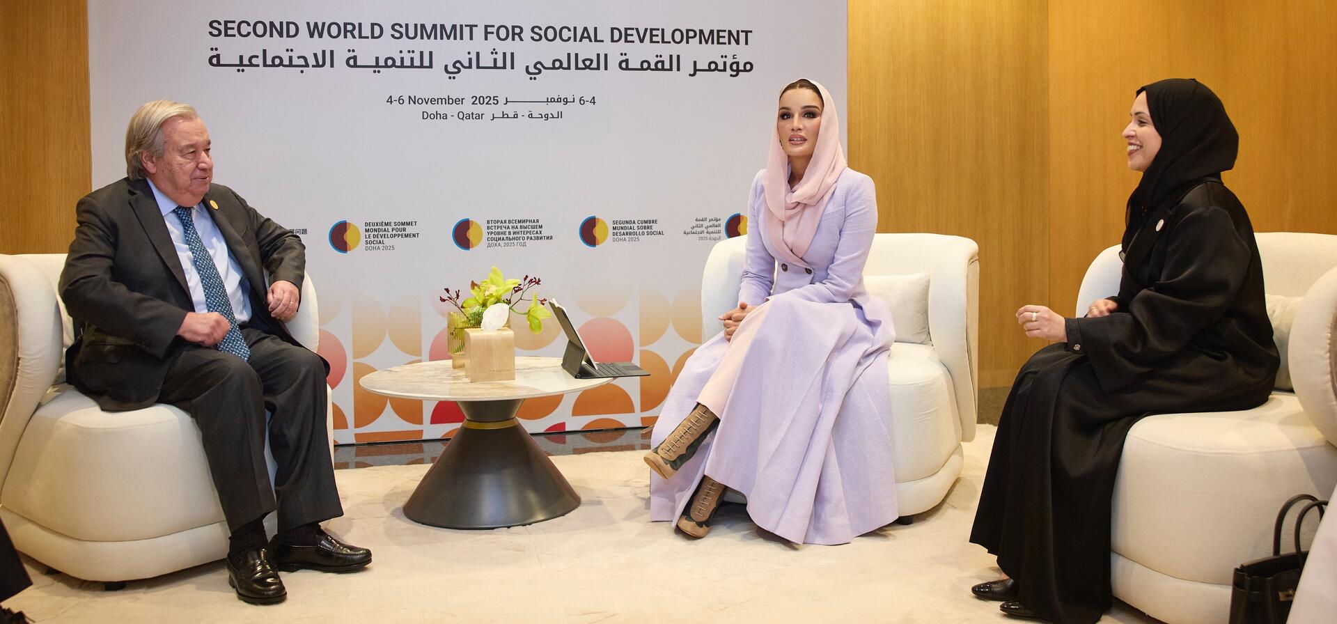 صاحبة السمو تجتمع بالأمين العام للأمم المتحدة