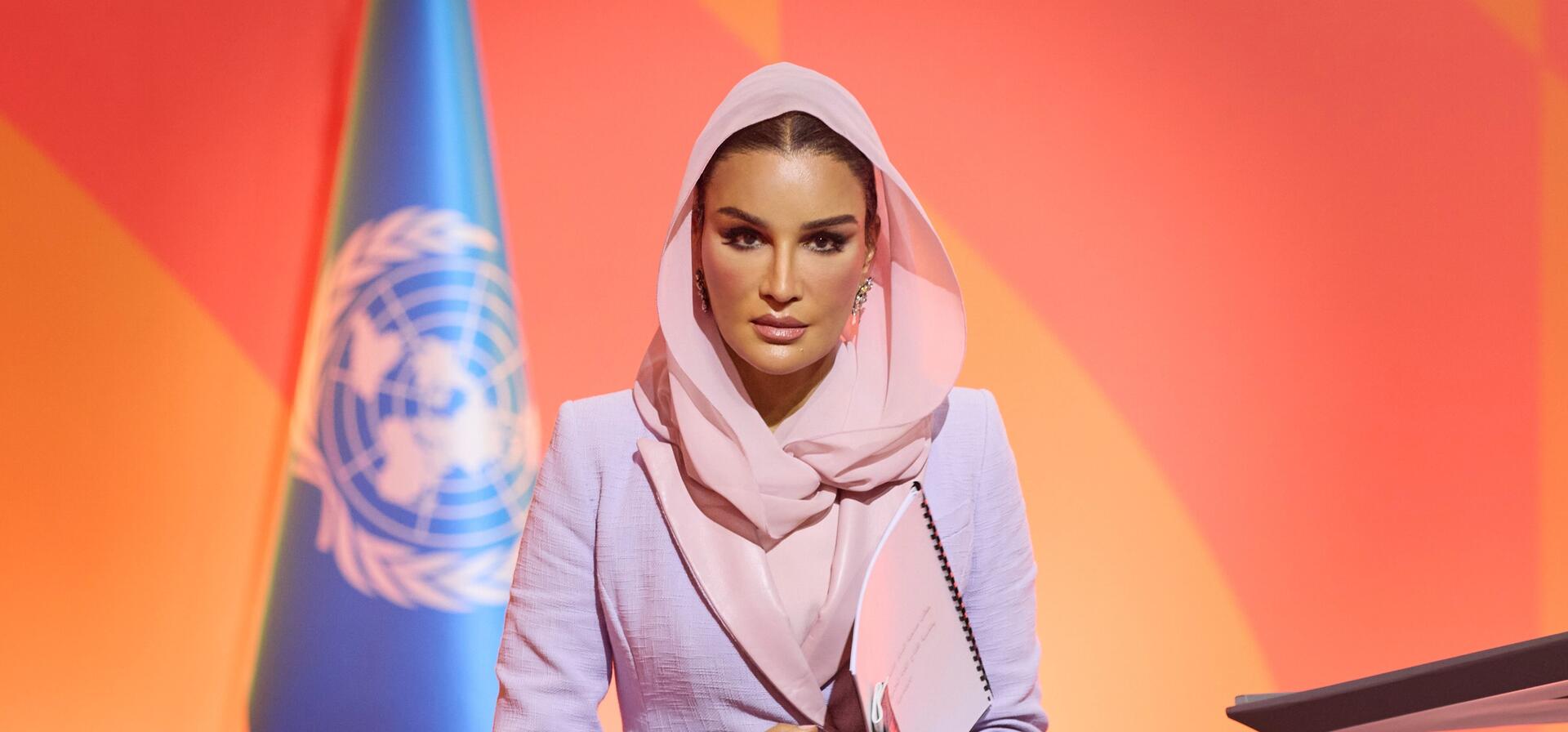 صاحبة السمو تشارك في جلسة رفيعة المستوى بعنوان "التعليم: أساس للعقد الاجتماعي الجديد" ضمن مؤتمر القمة العالمي للتنمية الاجتماعية