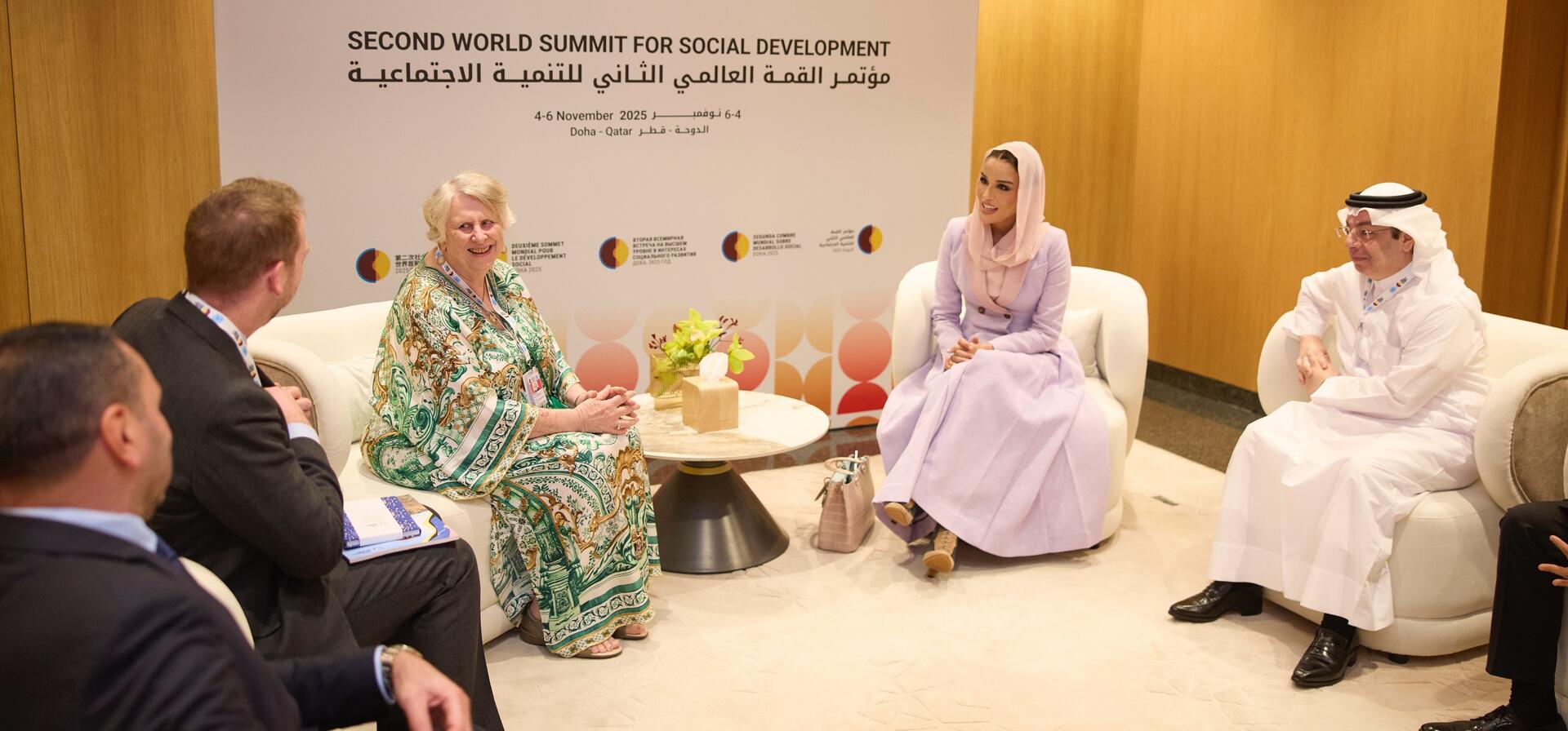 صاحبة السمو تجتمع برئيس مجلس إدارة الصندوق العالمي لمكافحة الإيدز والسل والملاريا