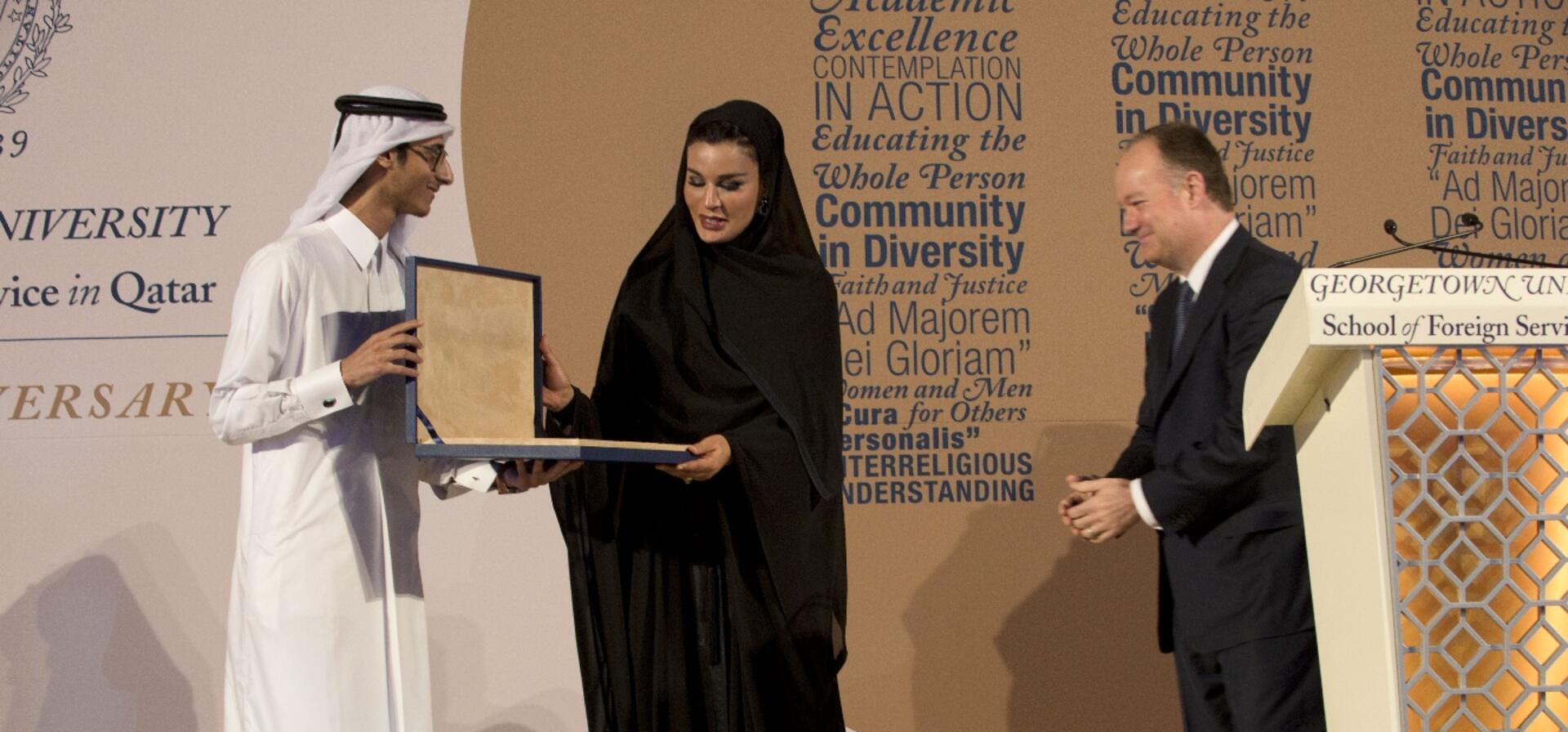 HH Sheikha Moza attends Georgetown University in Qatar 10-year celebrations