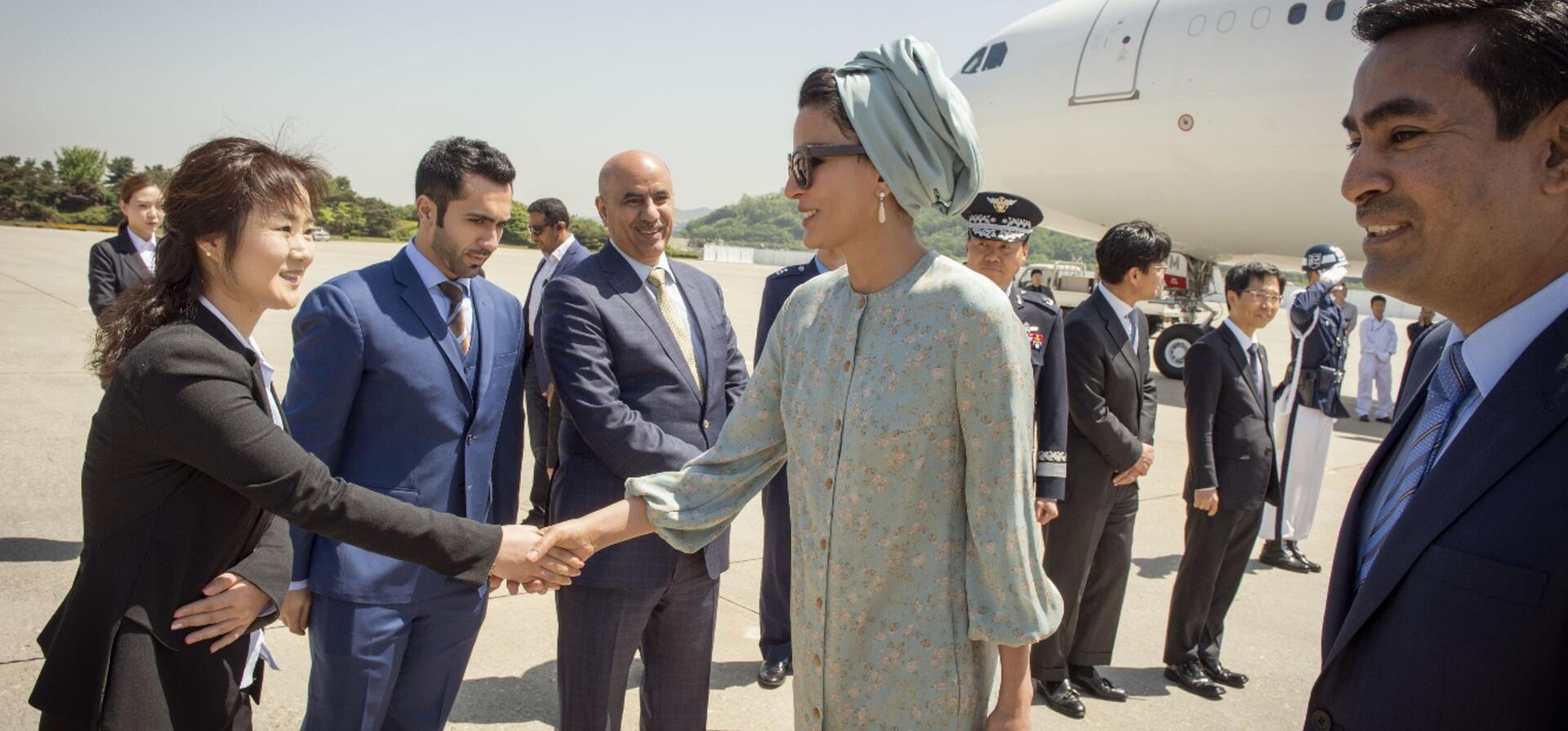 HH Sheikha Moza arrives in South Korea 