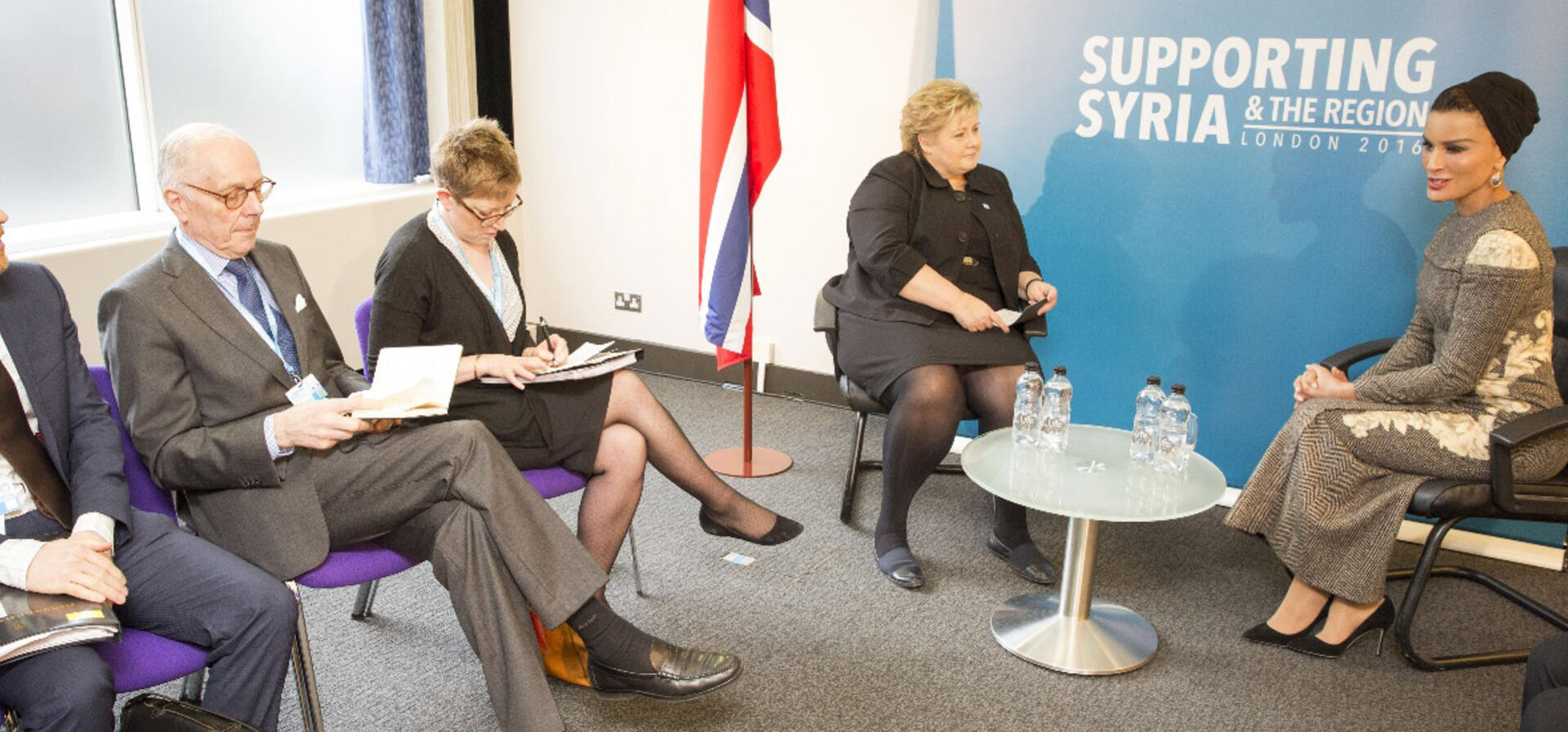 HH Sheikha Moza meets the Prime Minister of Norway