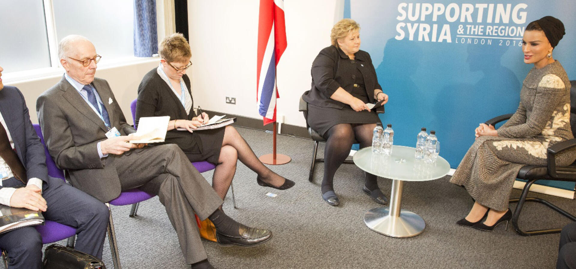 HH Sheikha Moza meets the Prime Minister of Norway