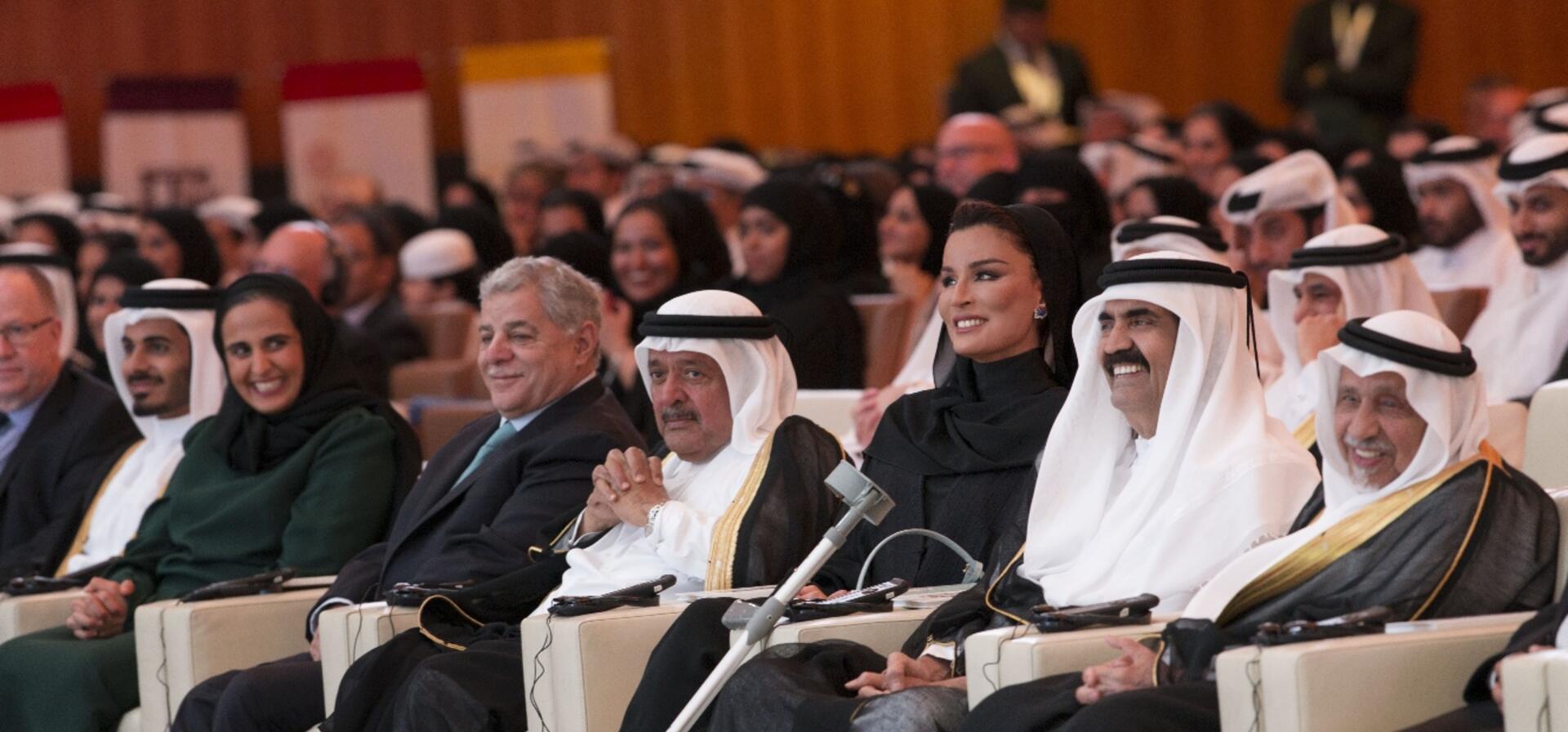 HH The Father Amir and HH Sheikha Moza attend QF Convocation 2016 