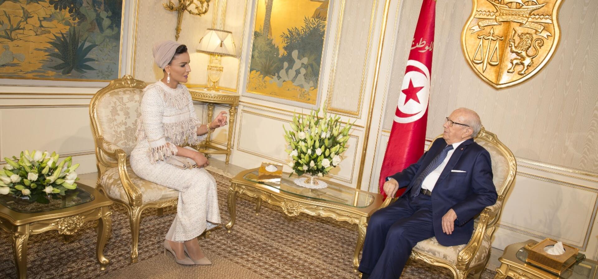 HH Sheikha Moza Meets President Of Tunisia And Visits Silatech Projects