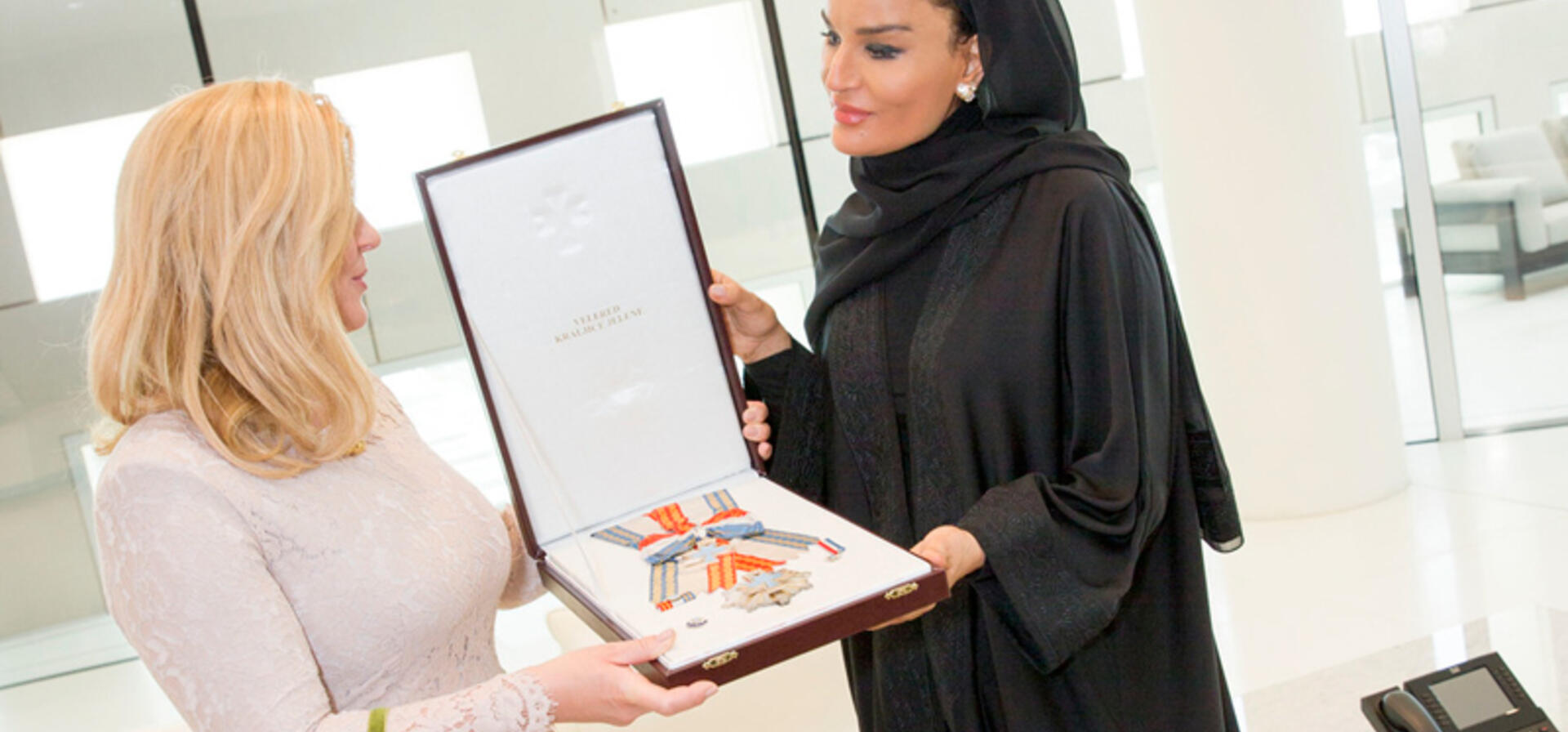HH Sheikha Moza meets President of Croatia