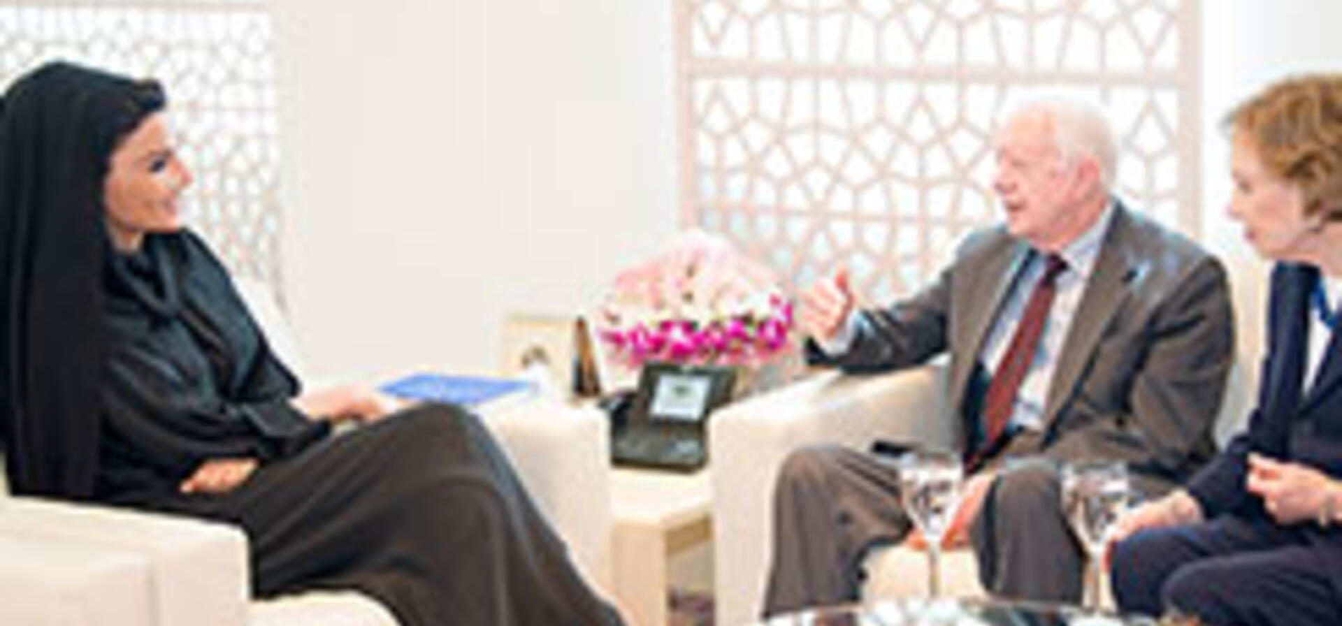 HH Sheikha Moza meets with Jimmy Carter