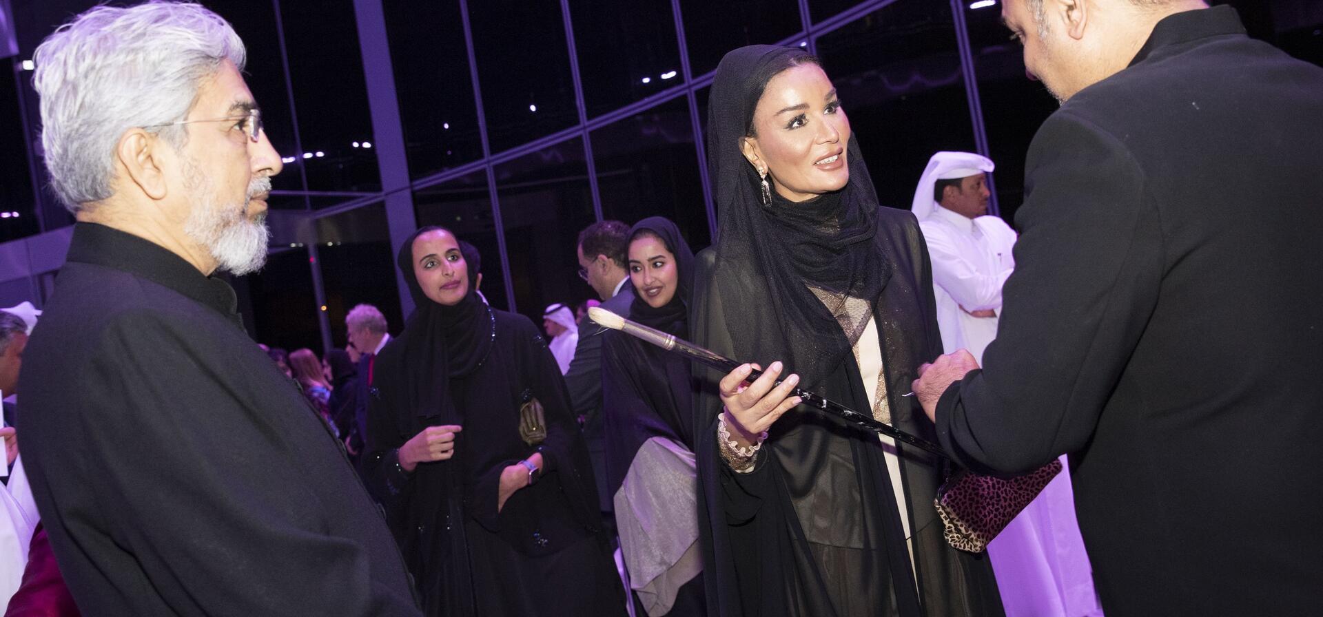 HH Sheikha Moza unveils final artwork by M.F. Husain