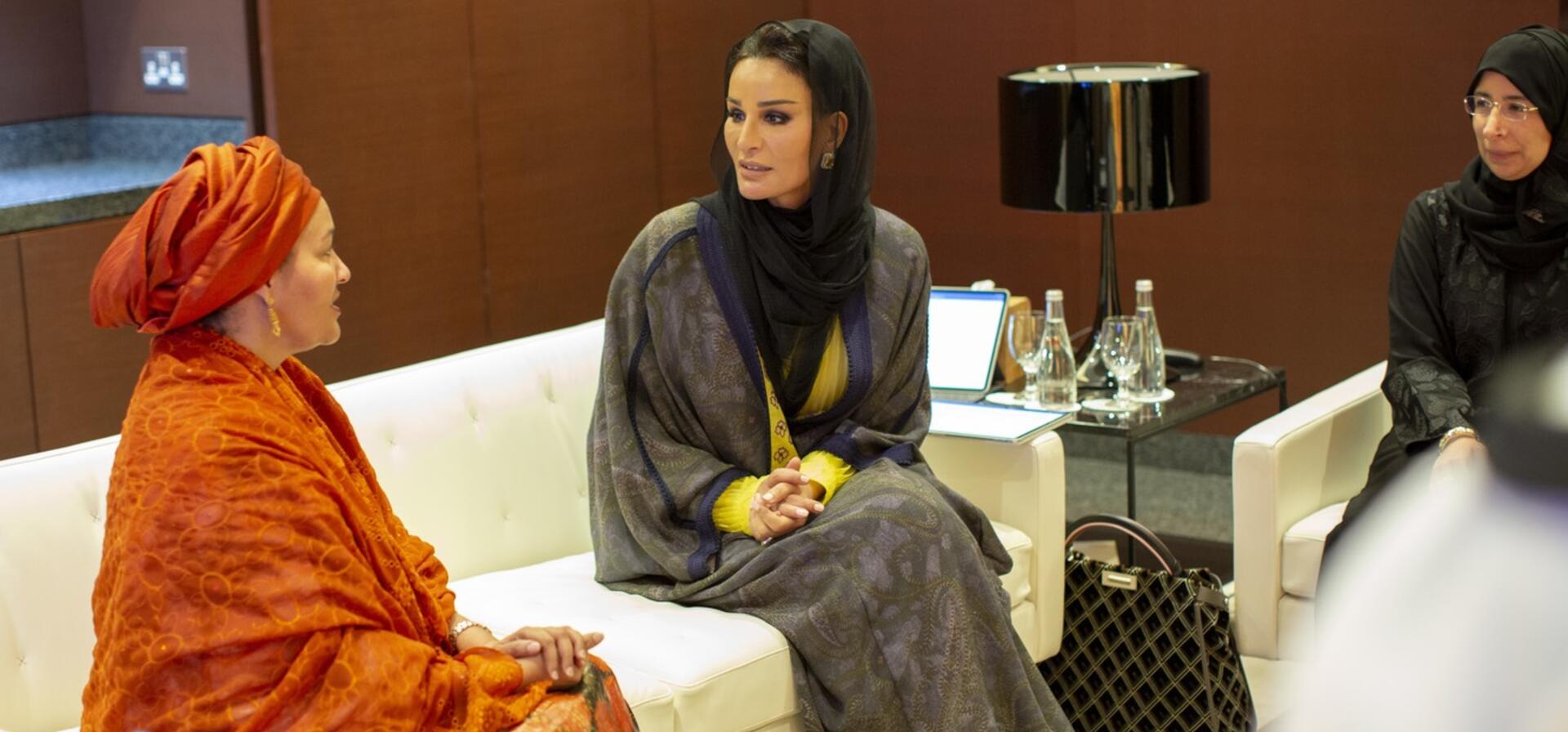 HH Sheikha Moza meets with UN Deputy Secretary-General
