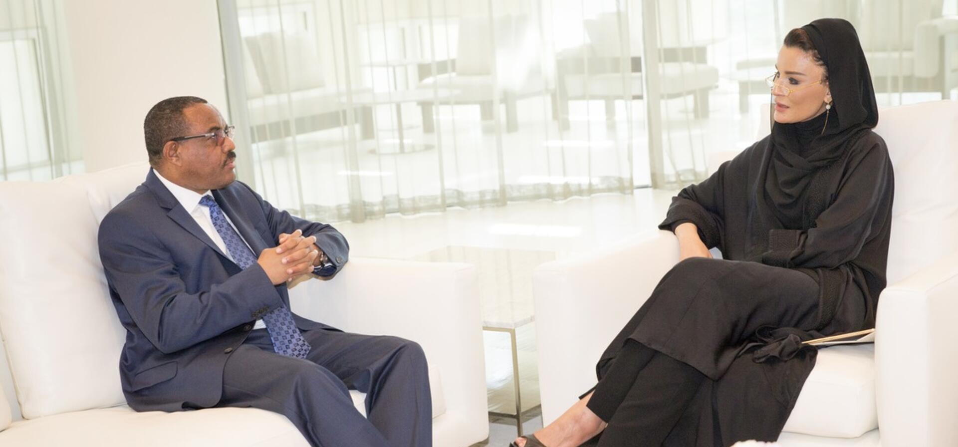 صاحبة السمو تستقبل رئيس الوزراء الاثيوبي