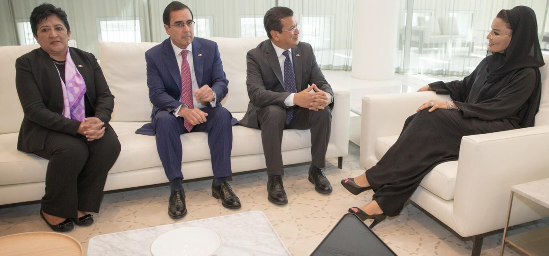 HH Sheikha Moza meets with Foreign Minister of El Salvador