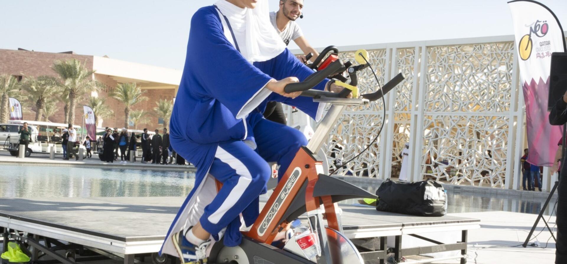 HH Sheikha Moza participates in National Sport Day at Education City