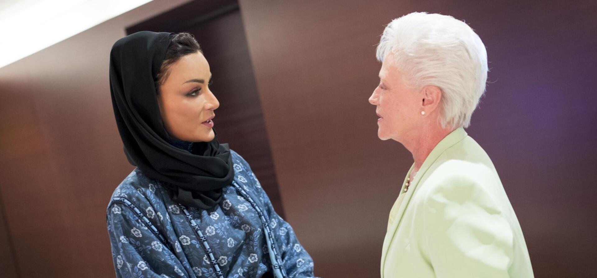 HH Sheikha Moza holds side meetings at WISH 2018