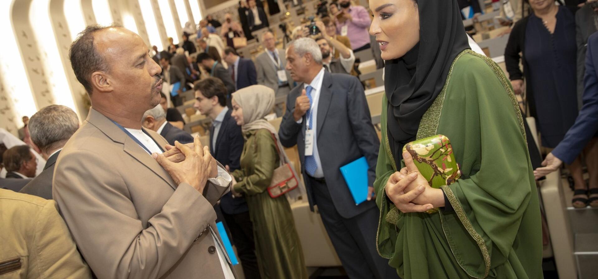 HH Sheikha Moza attends opening of conference celebrating Malek Bennabi at HBKU