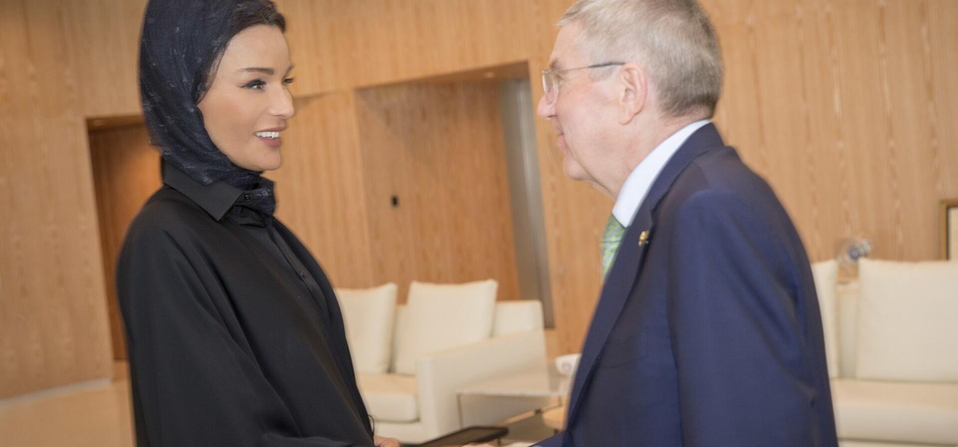 HH Sheikha Moza meets with President of International Olympic Committee
