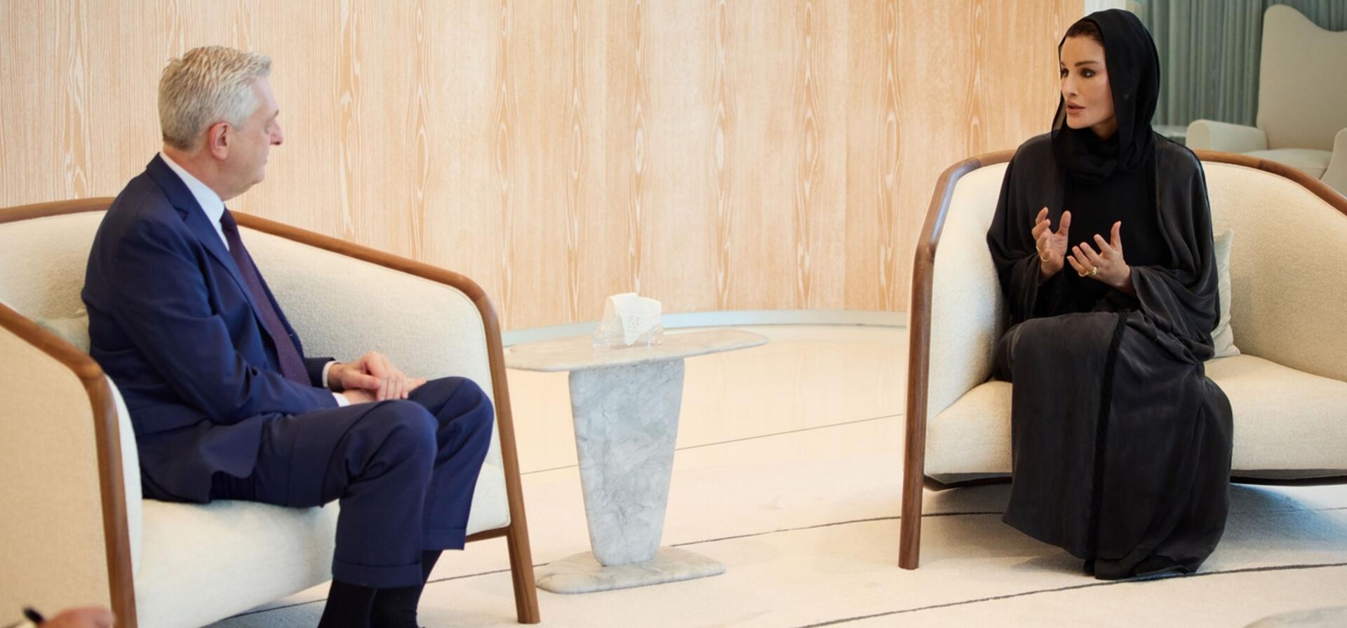 Her Highness meets with the United Nations High Commissioner for Refugees