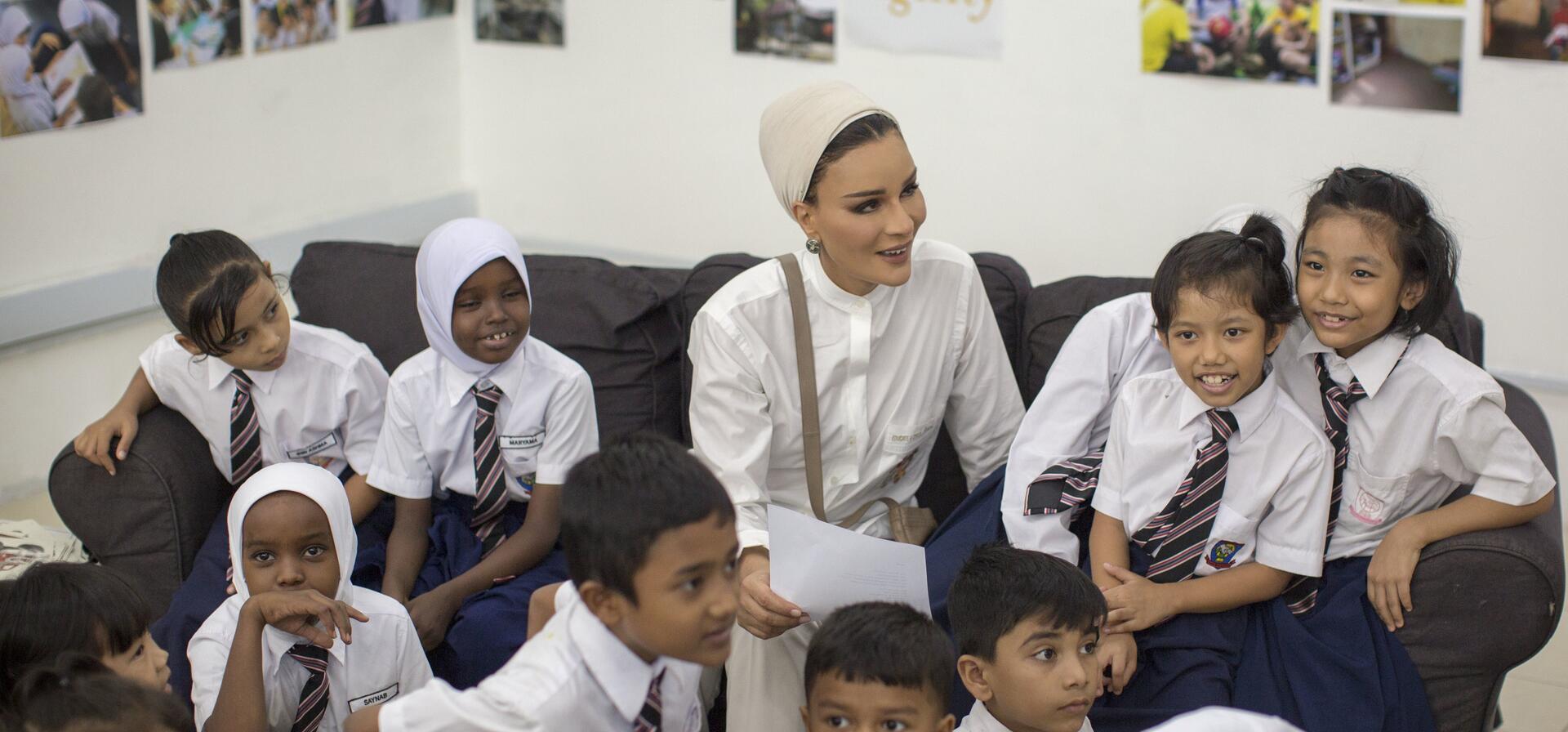  HH Sheikha Moza visits refugee children at Education Above All projects in Malaysia