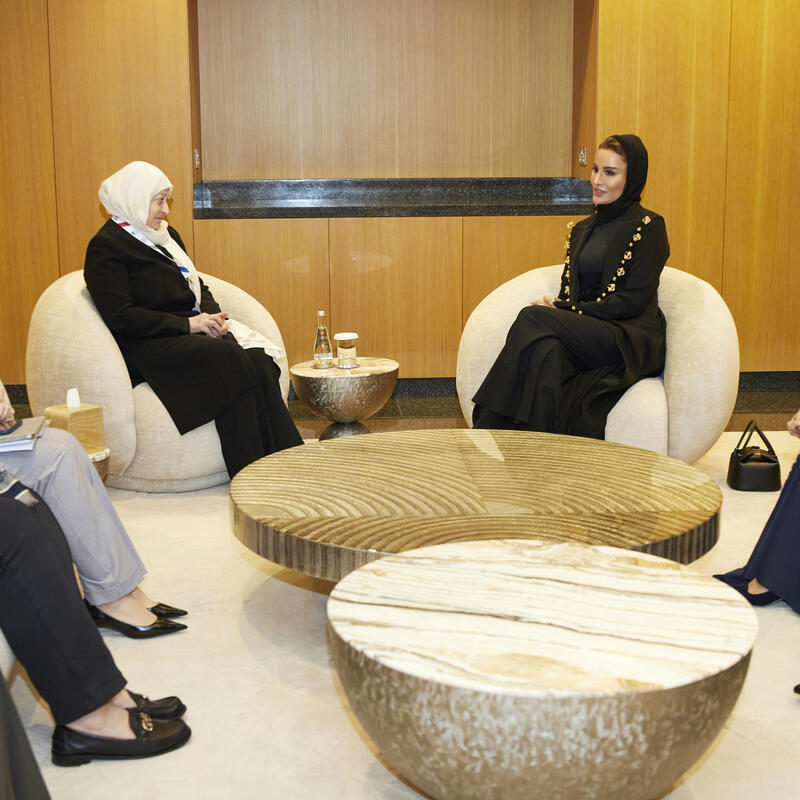 Her Highness Meets with President of Hariri Foundation
