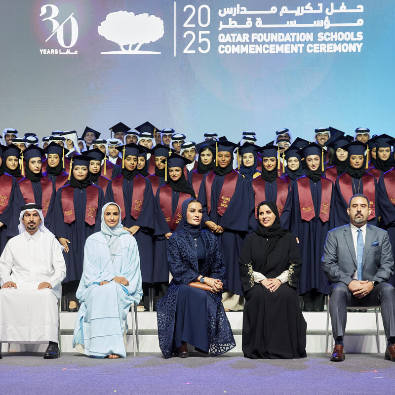 Her Highness Sheikha Moza bint Nasser attends the Qatar Foundation Schools Commencement Ceremony