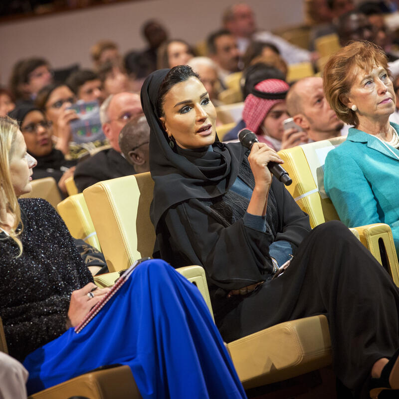 HH Sheikha Moza speaks at WISE session on education, violence and armed conflict