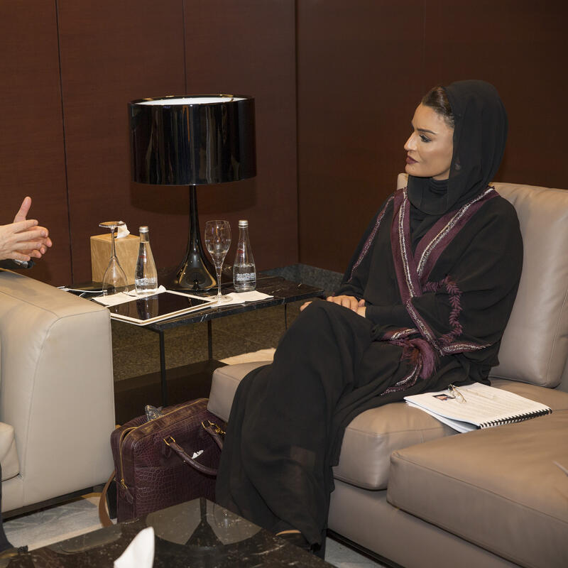 HH Sheikha Moza holds side meetings during WISE 2017