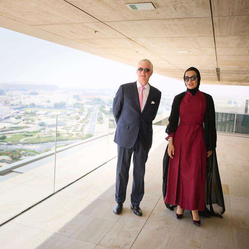 صاحبة السمو تستقبل جلالة ملك بلجيكا في مؤسسة قطر