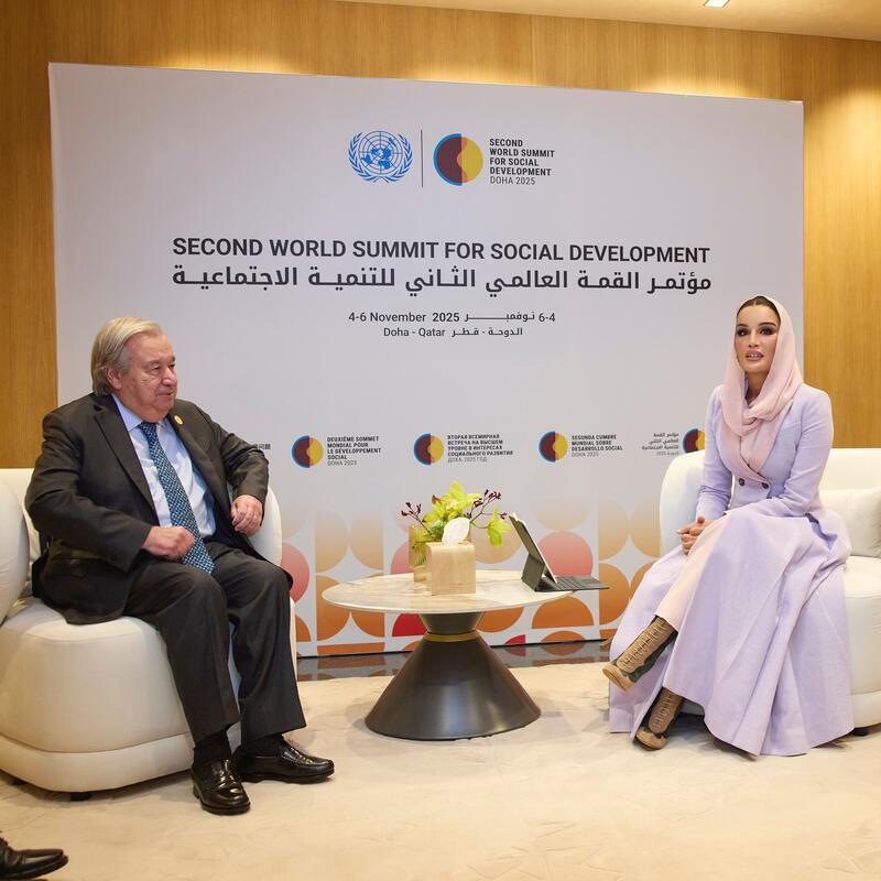 صاحبة السمو تجتمع بالأمين العام للأمم المتحدة