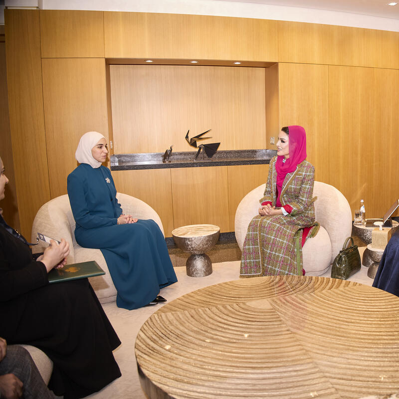 Her Highness Meets with First Lady of the Syrian Arab Republic  