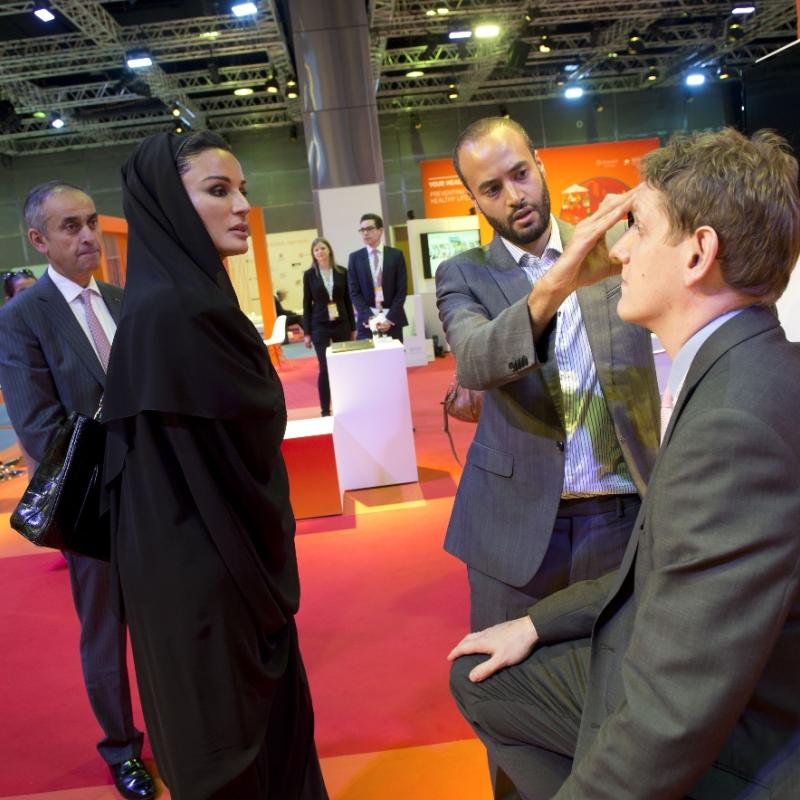 HH Sheikha Moza meets young innovators, attends closing plenary of WISH.