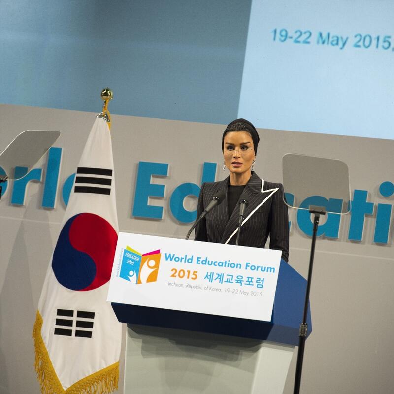 HH Sheikha Moza at the World Education Forum 2015 and the 6th Asian Leadership Conference in Korea