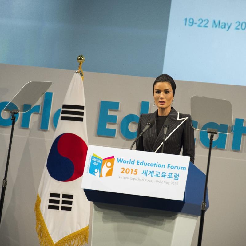 HH Sheikha Moza at the World Education Forum 2015 and the 6th Asian Leadership Conference in Korea