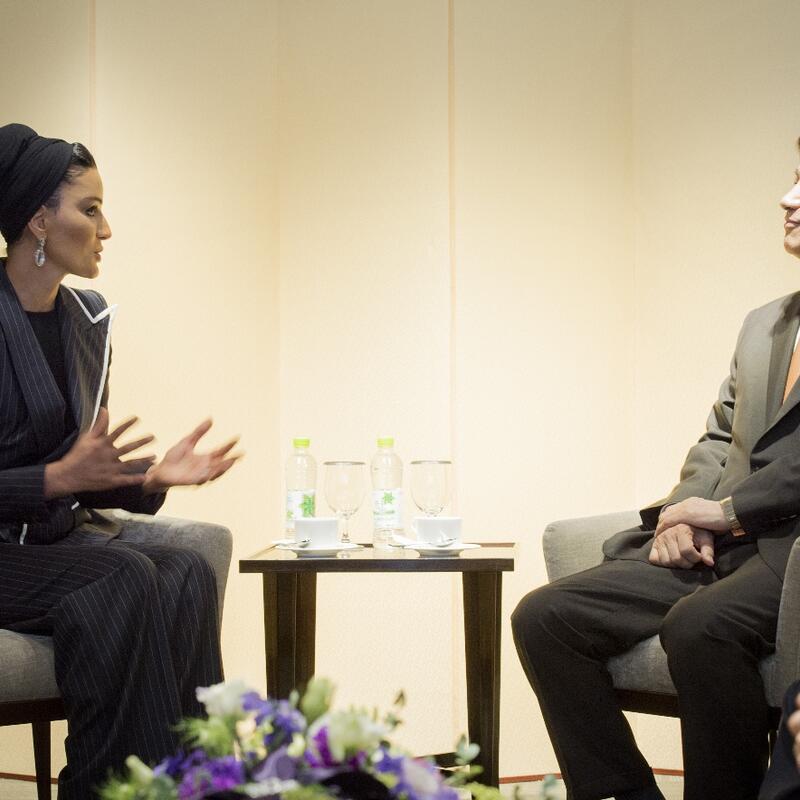 HH Sheikha Moza meets Korean Foreign Minister.