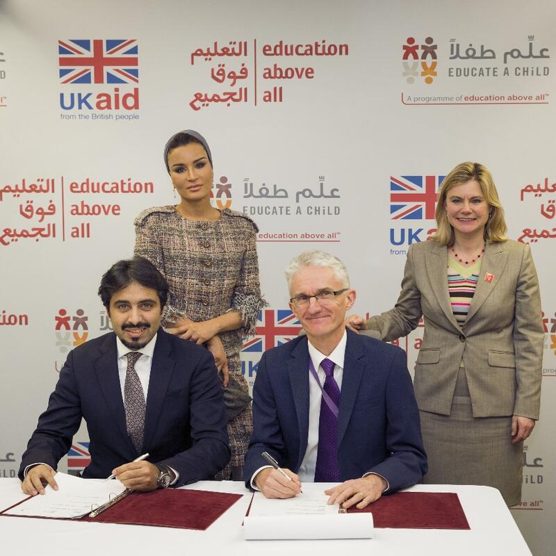 HH Sheikha Moza Witnesses the Signing of an Education Partnership Agreement With the UK Department for International Development
