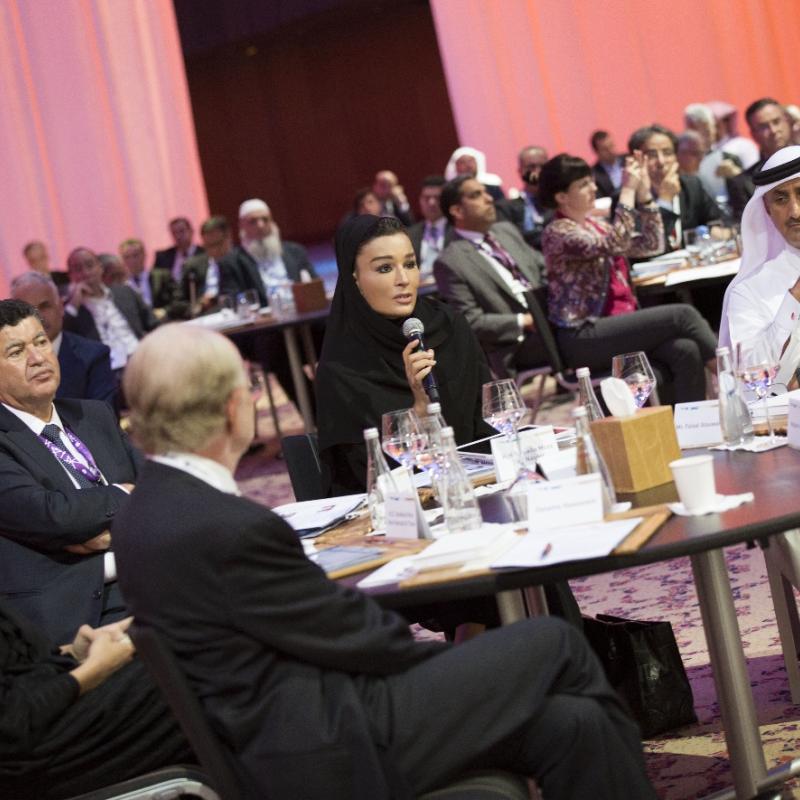 HH Sheikha Moza Partakes in AES forum opening session