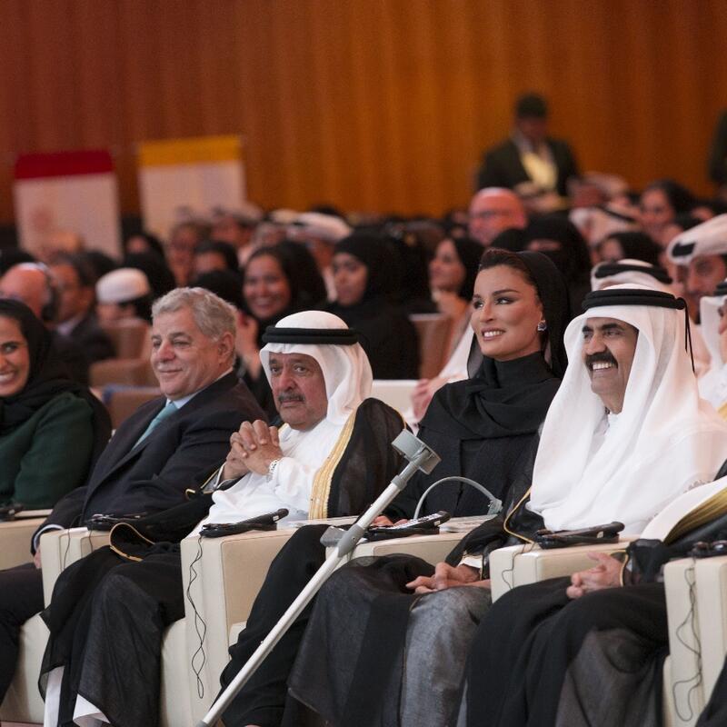 HH The Father Amir and HH Sheikha Moza attend QF Convocation 2016 