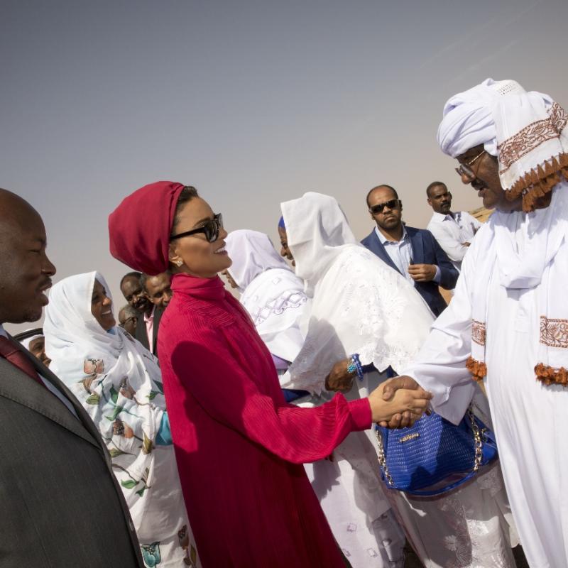 HH Sheikha Moza Visits Education And Employment Projects In North Kordofan, Sudan