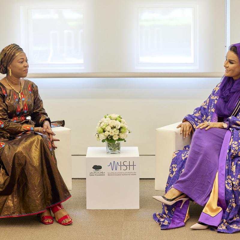 Her Highness meets with the First Lady of the Republic Sierra Leone 