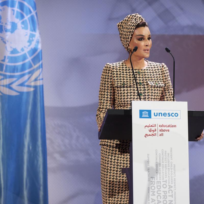 Her Highness calls for action at the High-level Event to mark the International Day to Protect Education from Attack