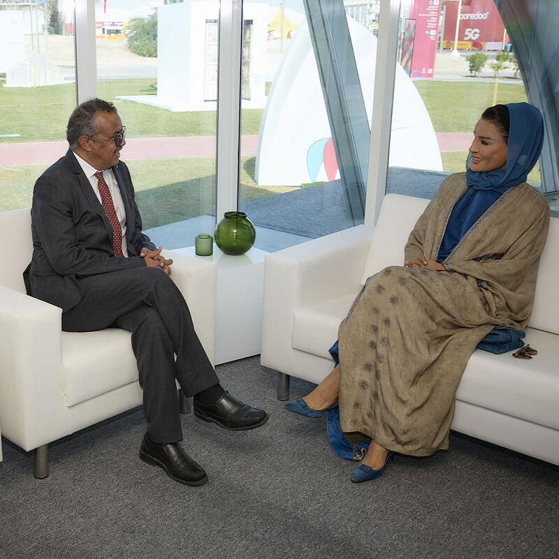 Her Highness Meets with WHO Director-General Dr Tedros Adhanom Ghebreyesus