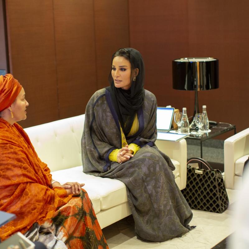 HH Sheikha Moza meets with UN Deputy Secretary-General