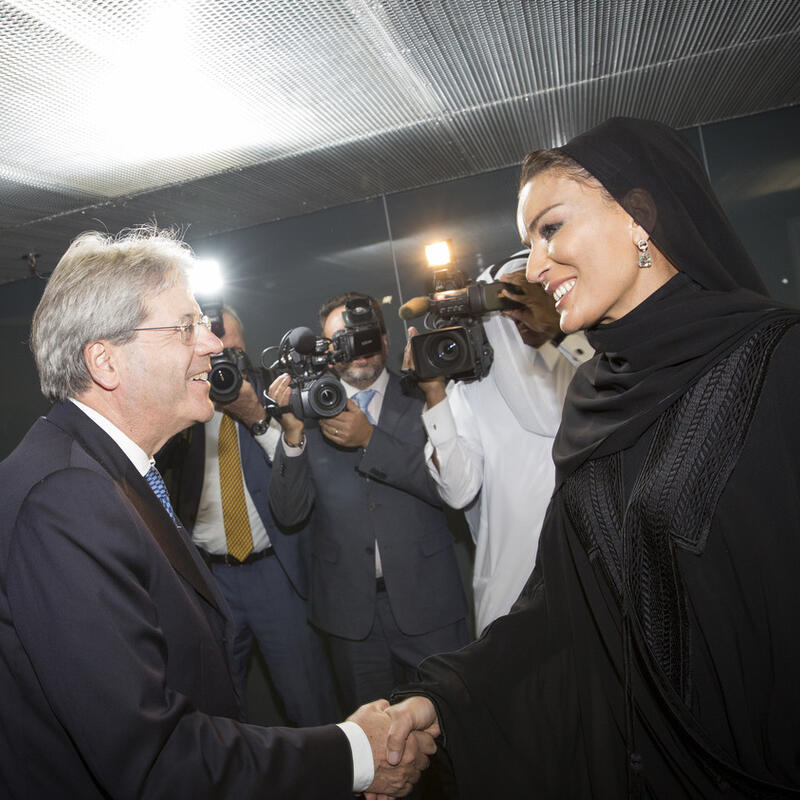 HH Sheikha Moza meets Italian Prime Minister