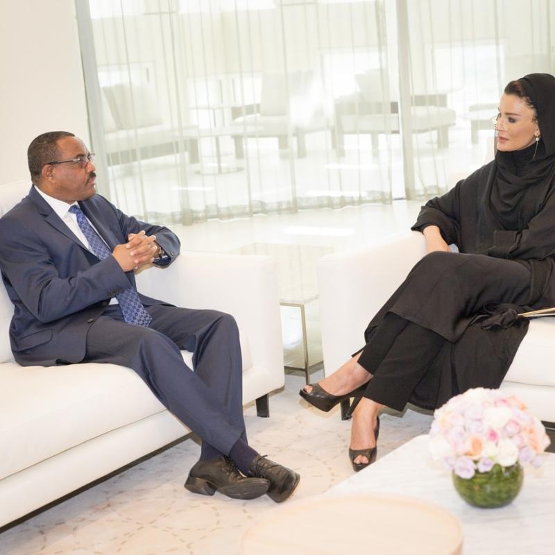 HH Sheikha Moza meets with Prime Minister of Ethiopia
