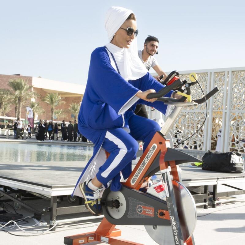 صاحبة السمو تشارك باليوم الرياضي للدولة في مؤسسة قطر