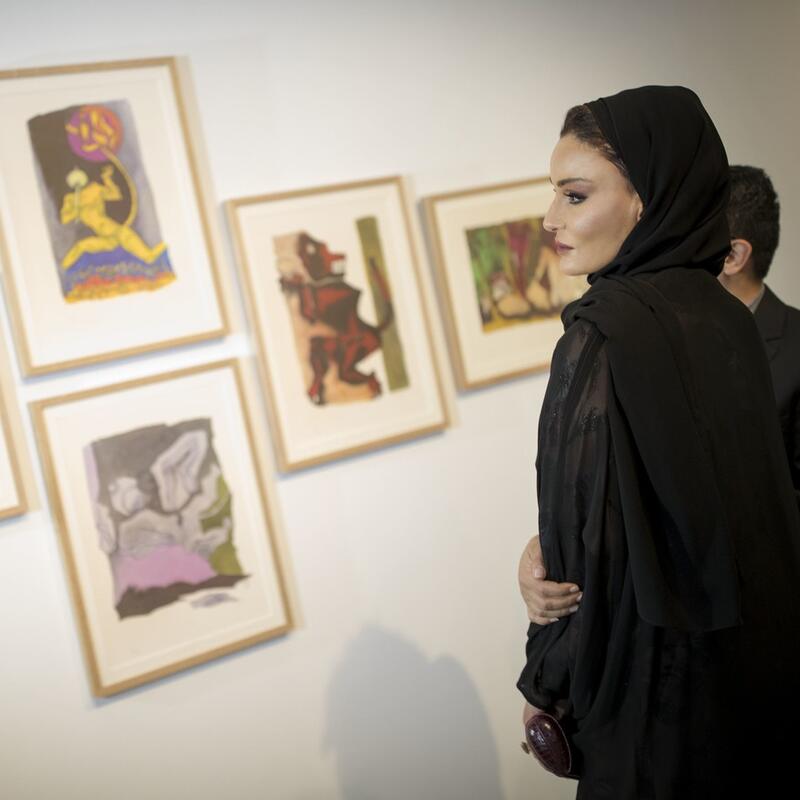 صاحبة السمو تحضر افتتاح معرضين يحتفيان بالفن الهندي في المتحف العربي للفن الحديث