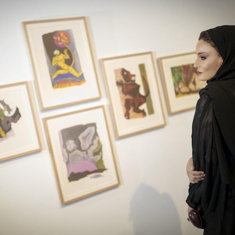  HH Sheikha Moza attends opening of two Mathaf exhibitions celebrating Indian art
