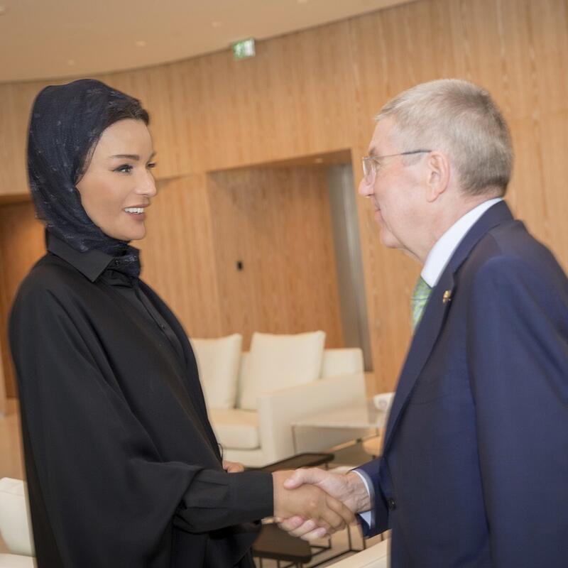 HH Sheikha Moza meets with President of International Olympic Committee
