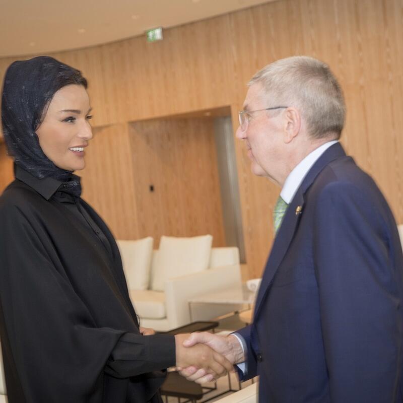 HH Sheikha Moza meets with President of International Olympic Committee