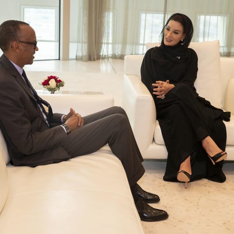 HH Sheikha Moza meets with President of Rwanda